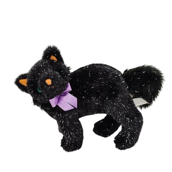 Unbranded Other - Galerie Au Chocolat Halloween Black Cat Purple Bow Silver Metallic 7.5 x 11"